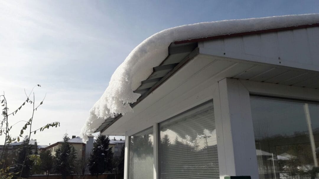 snow on the roof of a house in Orangeville
