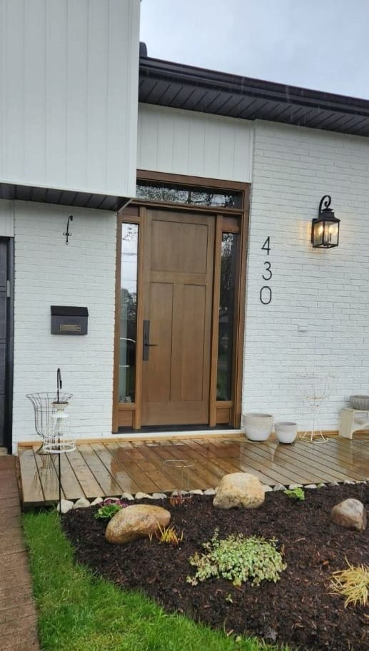 an entry door in orangeville after installation