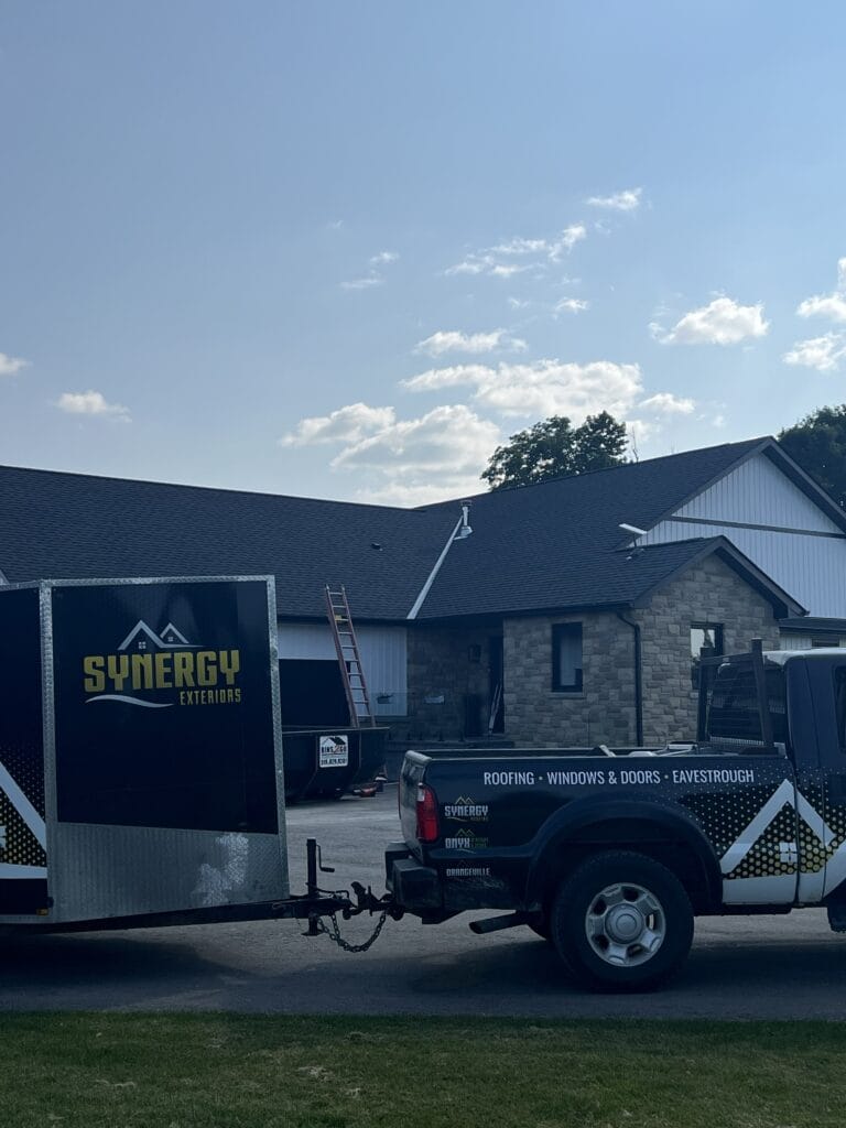 Orangeville roofers do some roofing maintenance in Fergus, ON