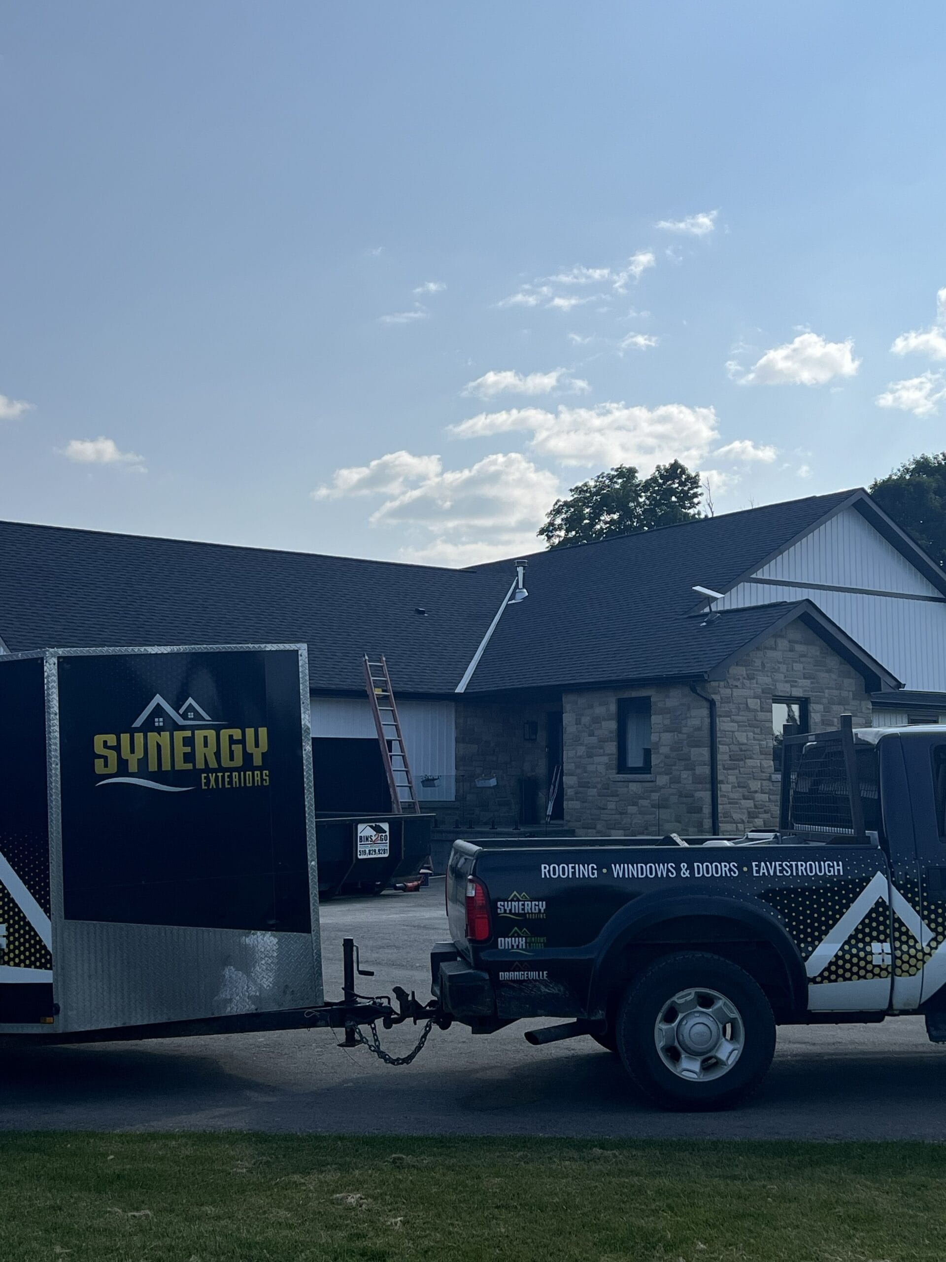 Orangeville roofers do some roofing maintenance in Fergus, ON